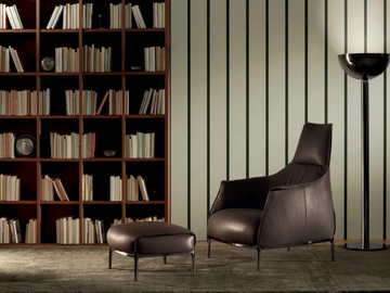 ARCHIBALD - Armchair with headrest with armrests by Poltrona Frau - view 3